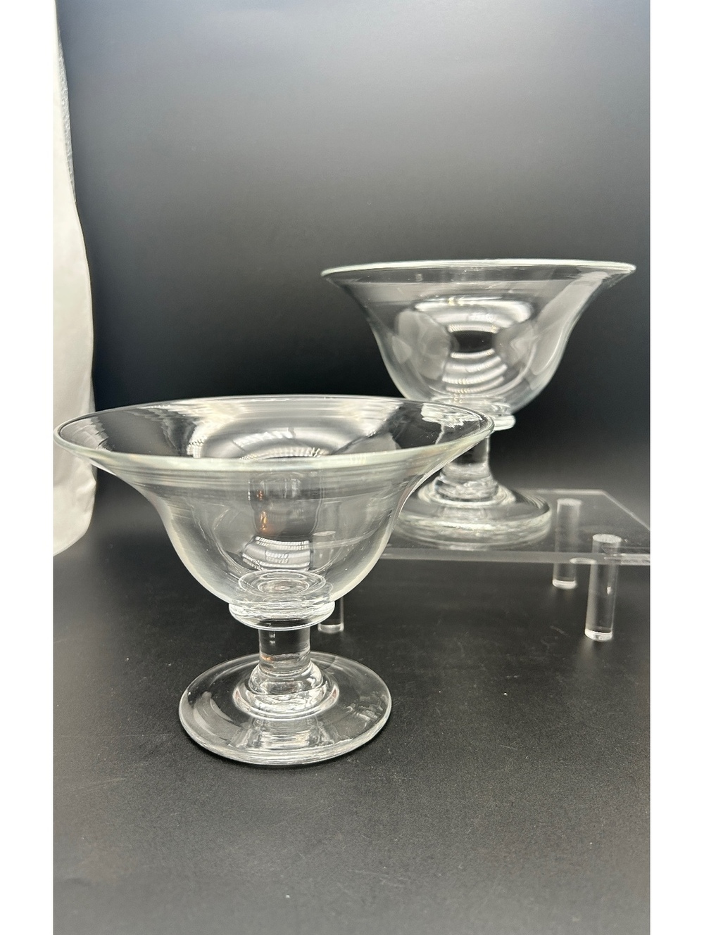 2 Simon Pearce Crystal Essex Compotes